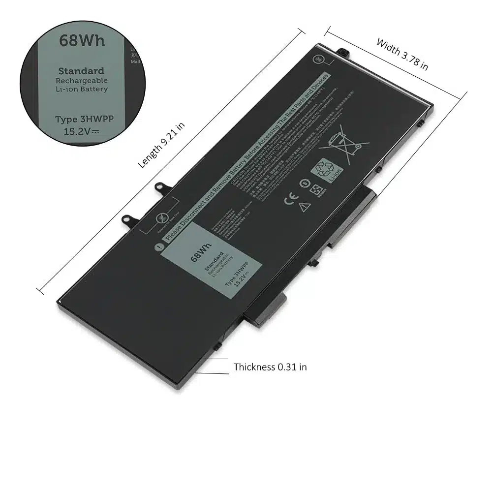 Dell Latitude 5401 5410 5411 5501 5510 バッテリー 交換用電池 3HWPP - 画像 (4)