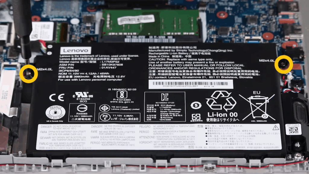 ThinkPad E14 Gen 1 内蔵バッテリー交換ステップ6